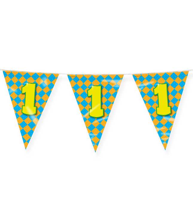 1 jaar Vlaggenlijn - 10 meter - Happy