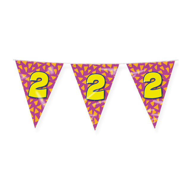 2 jaar Vlaggenlijn - 10 meter - Happy