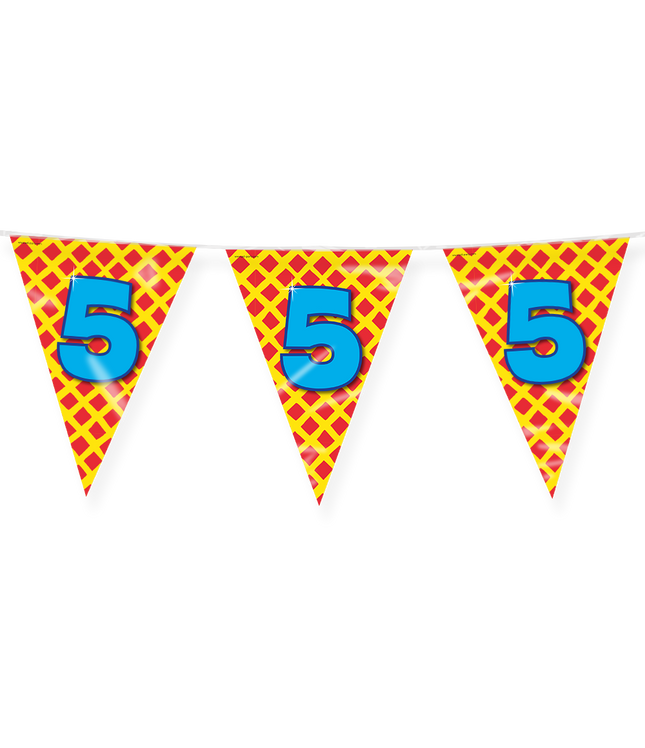5 jaar Vlaggenlijn - 10 meter - Happy