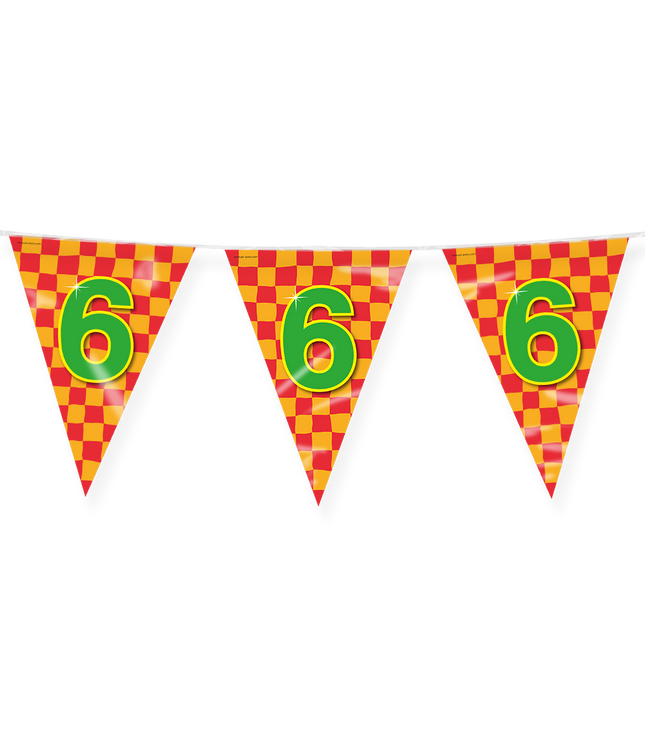 6 jaar Vlaggenlijn - 10 meter - Happy