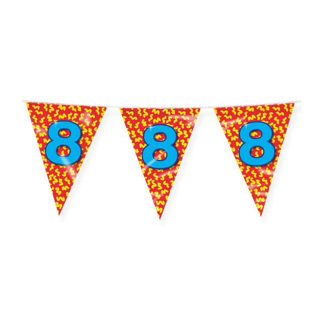 8 jaar Vlaggenlijn - 10 meter - Happy