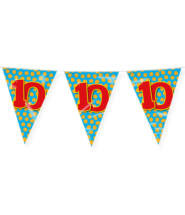 10 jaar Vlaggenlijn - 10 meter - Happy