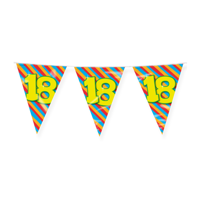 18 jaar Vlaggenlijn - 10 meter - Happy