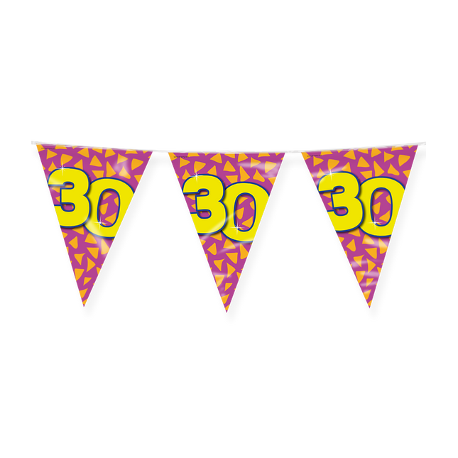 30 jaar Vlaggenlijn - 10 meter - Happy