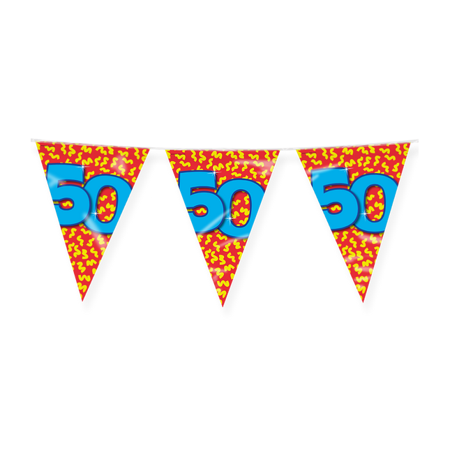 50 jaar Vlaggenlijn - 10 meter - Happy