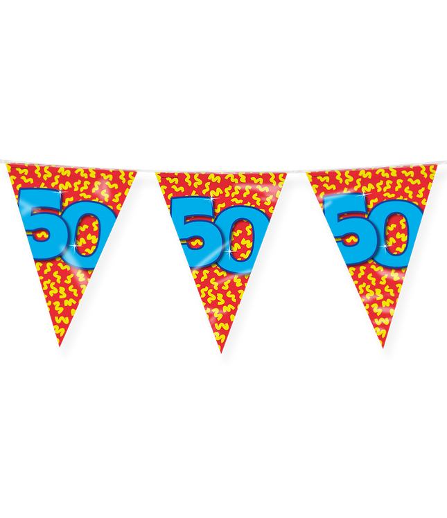 50 jaar Vlaggenlijn - 10 meter - Happy