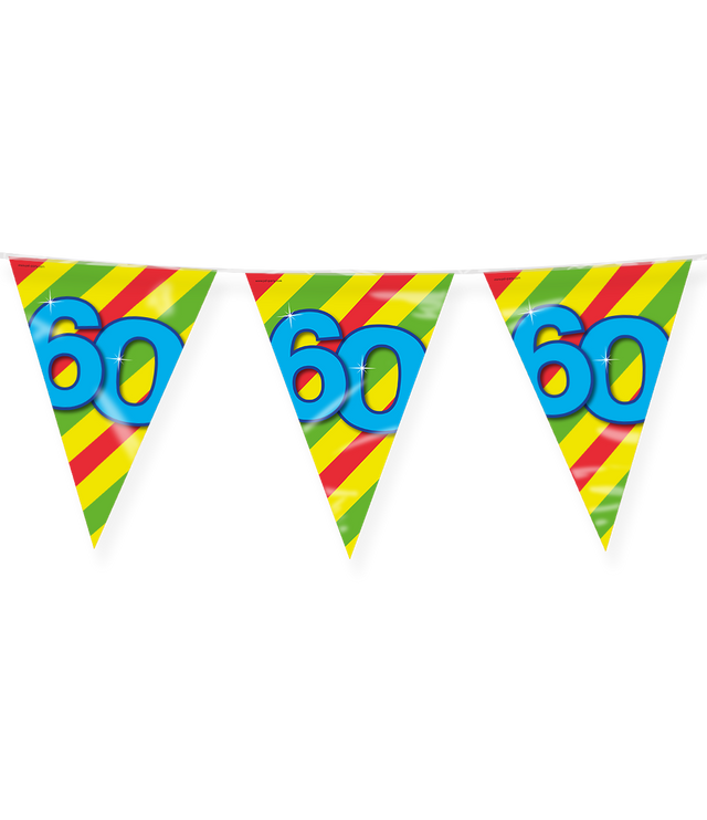 60 jaar Vlaggenlijn / slinger - 10 meter - Happy vlaggetjes
