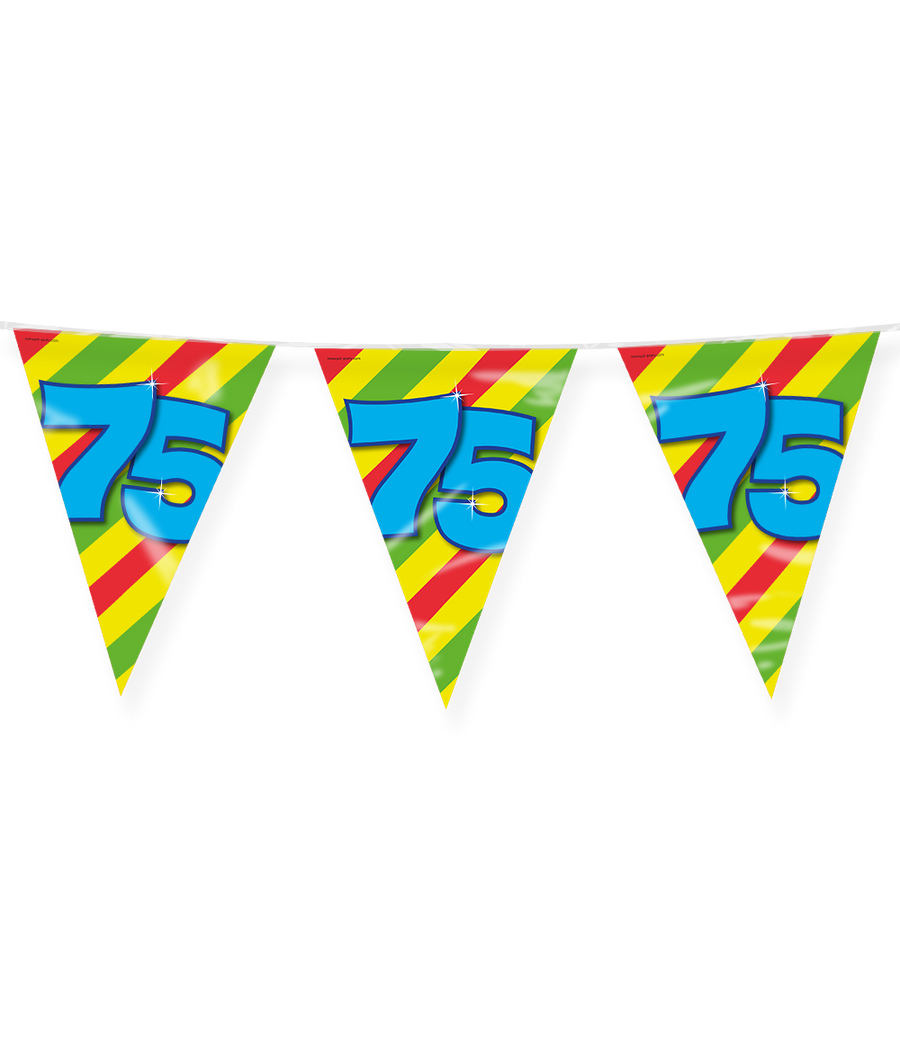 75 jaar Vlaggenlijn / slinger - 10 meter - Happy vlaggetjes