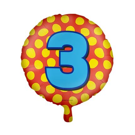 3 jaar Folieballon - Happy