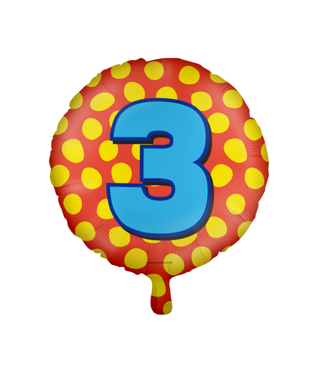 3 jaar Folieballon - Happy