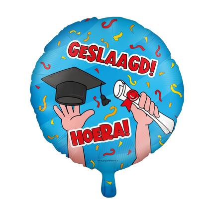 Geslaagd Folieballon - 45 cm - cartoon