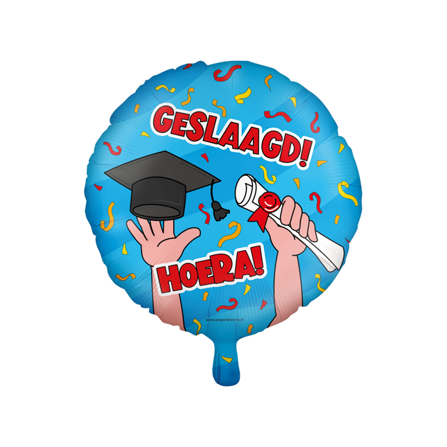 Geslaagd Folieballon - 45 cm - cartoon
