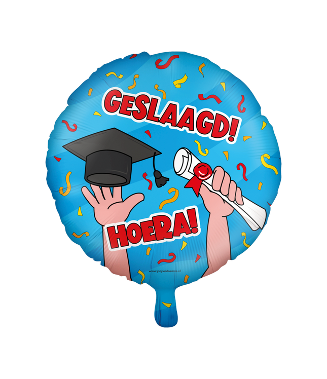Geslaagd Folieballon - 45 cm - cartoon