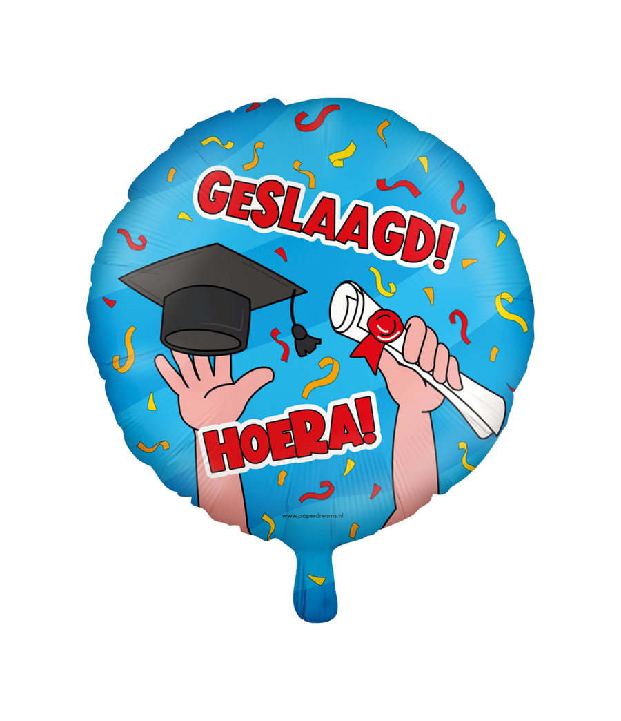 Geslaagd Folieballon - 45 cm - cartoon