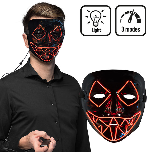 LED masker Killer smile rood - Halloween