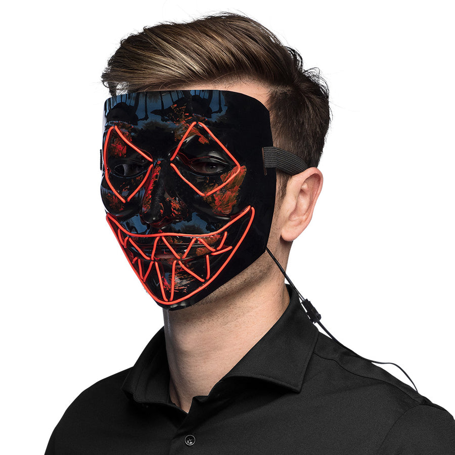 LED masker Killer smile rood - Halloween