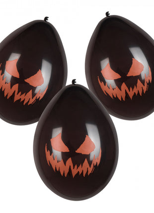 Halloween - Balloons Creepy Pumpkin - 6 pieces - 25 cm