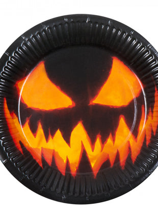 Halloween - Paper plates Creep Pumpkin - 10 pieces - 23 cm