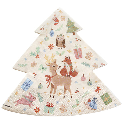 Christmas napkins - 12 pieces - 33 x 33 cm - Winter Woodland