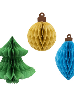 Christmas Honeycombs - Pack of 3 - Winter Woodland