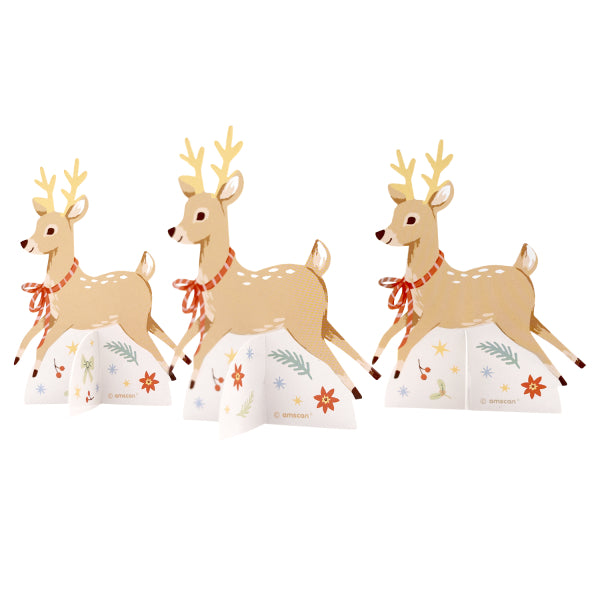 Kerst tafeldecoratie hertjes - 8 stuks - Winter Woodland