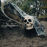 Halloween Spinnenweb met 25 Spinnen - Wit Spinrag 500g