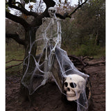 Halloween Spinnenweb met 25 Spinnen - Wit Spinrag 500g