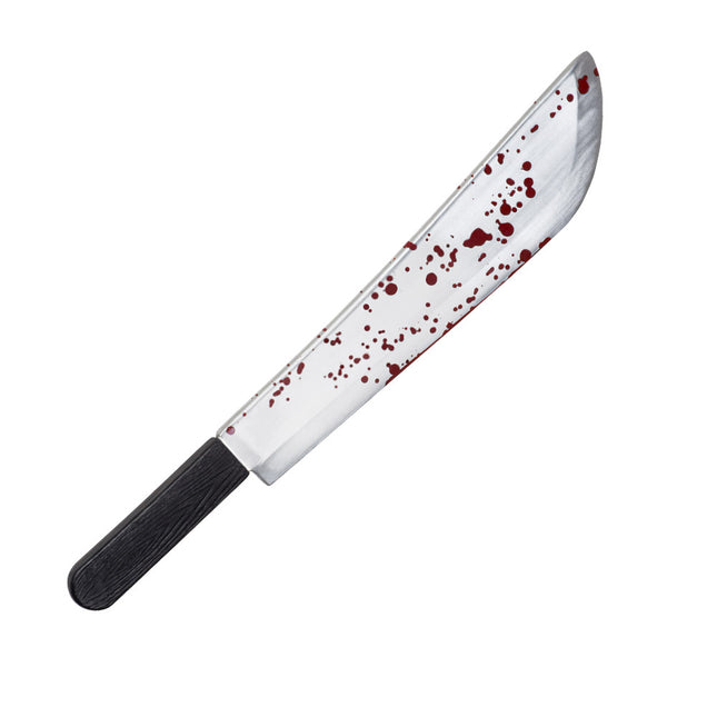 Horror Machete met Bloed – 53 cm – Halloween Plastic Nepwapen