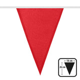 Polyester vlaggenlijn / slinger - 6 meter - rood vlaggetjes