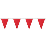 Polyester vlaggenlijn / slinger - 6 meter - rood vlaggetjes