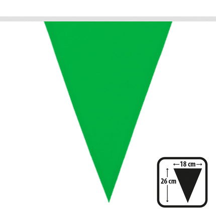 Polyester vlaggenlijn / slinger - 6 meter - groen vlaggetjes