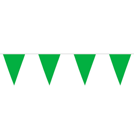 Polyester vlaggenlijn / slinger - 6 meter - groen vlaggetjes