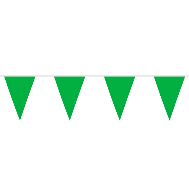 Polyester vlaggenlijn / slinger - 6 meter - groen vlaggetjes