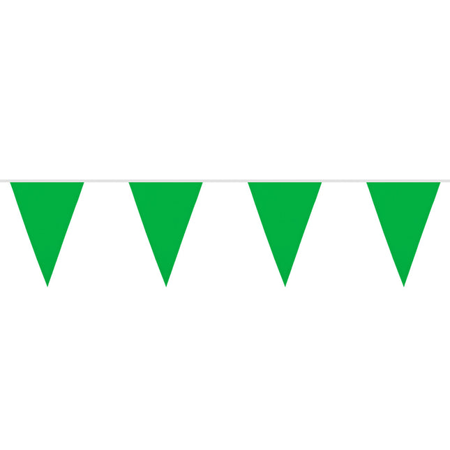 Polyester vlaggenlijn / slinger - 6 meter - groen vlaggetjes