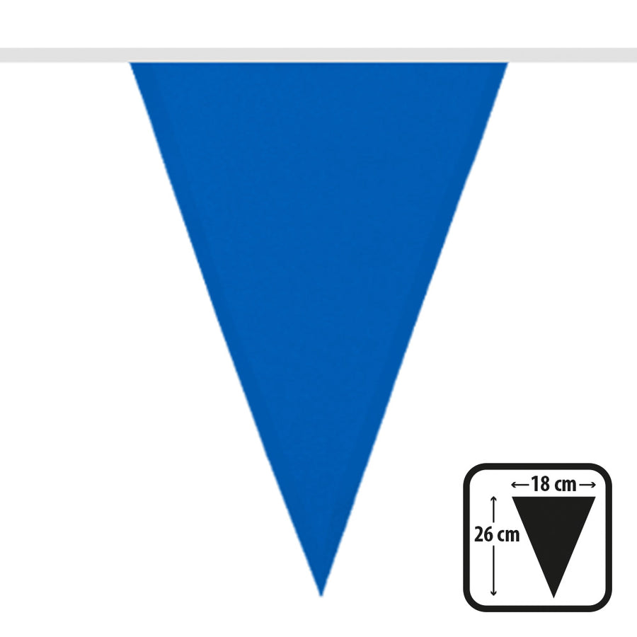 Polyester vlaggenlijn / slinger - 6 meter - blauw vlaggetjes