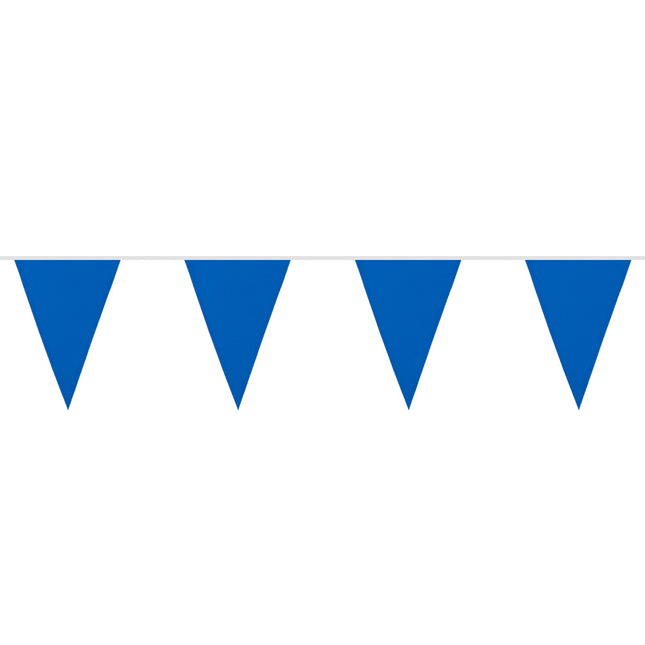 Polyester vlaggenlijn / slinger - 6 meter - blauw vlaggetjes