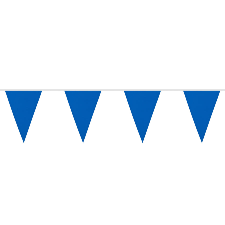 Polyester vlaggenlijn / slinger - 6 meter - blauw vlaggetjes