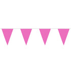 Polyester vlaggenlijn / slinger - 6 meter - roze vlaggetjes
