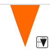 Polyester vlaggenlijn / slinger - 6 meter - oranje vlaggetjes