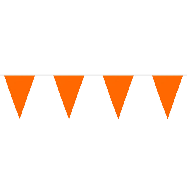Polyester vlaggenlijn / slinger - 6 meter - oranje vlaggetjes