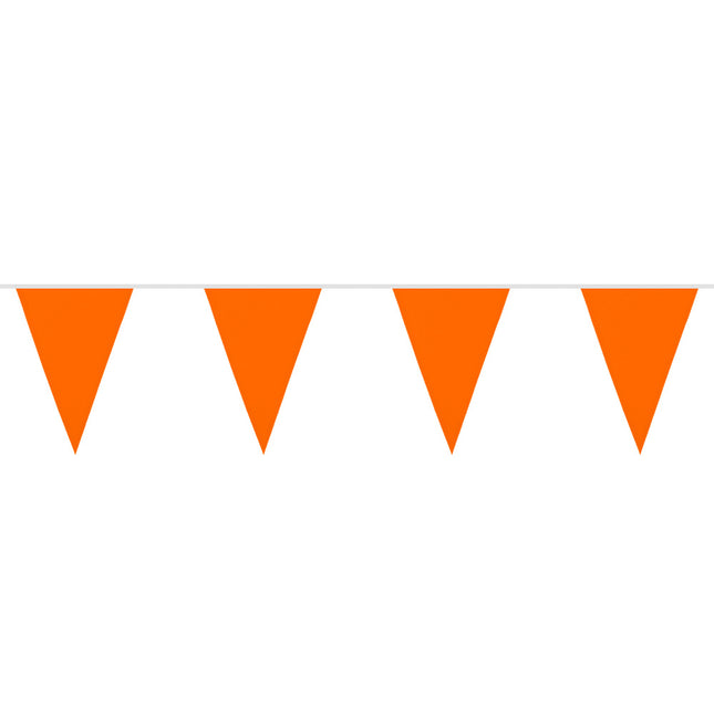 Polyester vlaggenlijn / slinger - 6 meter - oranje vlaggetjes