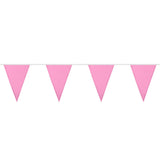 Polyester vlaggenlijn / slinger - 6 meter - licht roze vlaggetjes