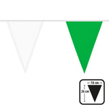 Polyester vlaggenlijn / slinger - 6 meter - groen / wit vlaggetjes