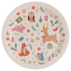 Kerst bordjes - 8 stuks - 23 cm - Winter Woodland