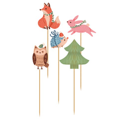 Kerst cocktailprikkers - 10 stuks - Winter Woodland