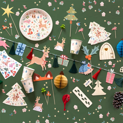 Kerst bekers - 8 stuks - 150 ml - Winter Woodland