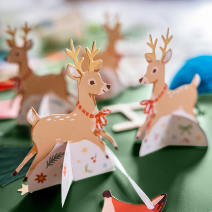 Kerst tafeldecoratie hertjes - 8 stuks - Winter Woodland