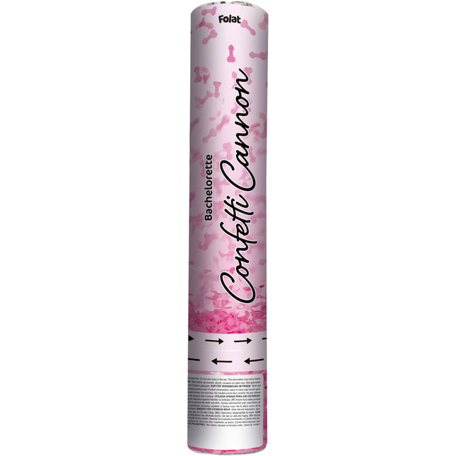 Confettikanon roze piemels - 28 cm