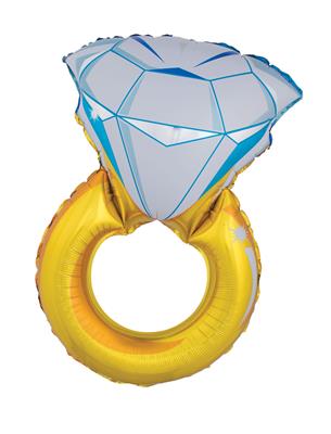 Diamond Ring Foil Balloon - 104 x 63 cm