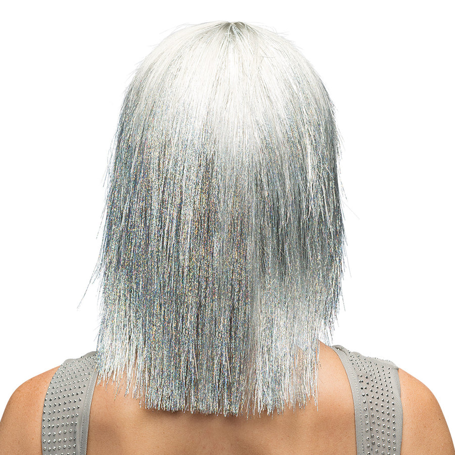 Pruik Crazy - zilver